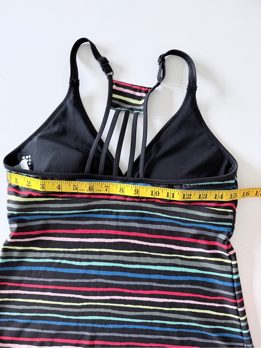 Title Nine Black Tide Wavy Stripes Tankini Top and Bottom Swimsuit Size M - Picture 6 of 12